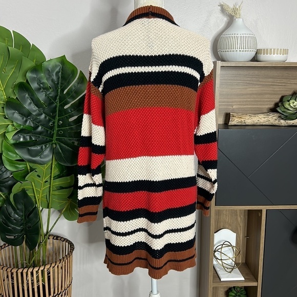 Express • color block open front knit cardigan - Picture 2 of 10